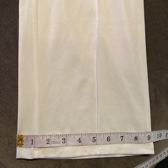 Women’s White Jumpsuit with Ruffles and Silver Waist Detail Size M **READ - Picture 8 of 10